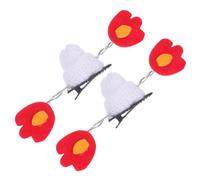 CLISPEED 1 Pair Halloween Hair Clips with Mini Knitted Devil Flame Hat Design, Metal and Cloth Material, Comfortable and Versatile Styling Tool for Women’s Party and Cosplay Accessories