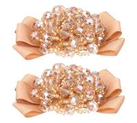 CLISPEED 1 Pair Khaki Crystal Shoe Embellishments Lightweight Shoe Clips Delicate Embellishment for Business and Travel Commemorative Occasions