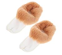 CLISPEED 1 Pair Winter Fluffy Shoe Inserts Comfortable Detachable Plush Soft Thick Khaki Unisex Warm Fuzzy Removable Inner Liner for Cold Weather Size 40-41