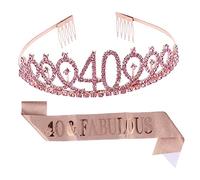 CLISPEED 1 Set Birthday Party Crown and Sash Elegant Decor for Birthday Celebration Party Accessory with Hair Comb