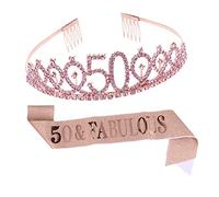 CLISPEED 1 Set Birthday Party Crown Etiquette Belt Sash Hair Comb Decor for Themed Celebrations for Making Any Celebration Dazzling