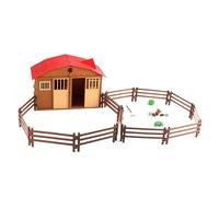 CLISPEED 1 Set DIY Farm Playset for Simulation Farm Scene Model with House Fences and Tools Safe Assembly for Imaginative Play and Learning Activities