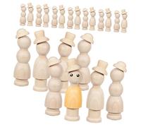 CLISPEED 1 Set Unfinished Wooden Peg Dolls Unpainted Craft Figures for DIY Painting Safe Smooth Surface for Home Decor Family Projects and Creative Fun
