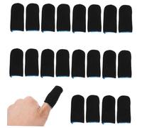 CLISPEED 10 pairs Carbon Fiber Touch Screen Finger Covers for Gaming Non-slip Breathable Finger Sleeves Elastic Fit for Sweat Absorption and Smooth Mobile Game Control