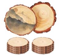 CLISPEED 10 Pcs Round Wood Discs for Crafts and Home Decor, Unfinished Wooden Coasters with Rustic Style, DIY Design and Versatile Decor Pieces for Creative Painting Projects