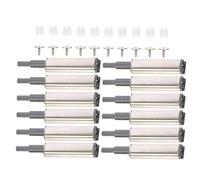 CLISPEED 10 Pcs Stainless Steel Cabinet Door Push Latches Magnetic Touch Catch for Wardrobe Abs Material with Strong Suction Force Easy to Install Invisible Damper Buffers