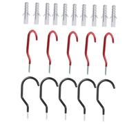 CLISPEED 10 Sets Steel Bike Storage Hooks Set Coated Heavy Duty Ceiling Wall Mount Hangers for Garage Shed Garden Space-Saving Bicycle Organizers with Smooth Surface Protection