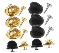 CLISPEED 100 Sets Clutch Pin Backs Locking Tie Tack Pins with Smooth Secure Closure Gold and Black Butterfly Caps Versatile for Brooches Hats Badges DIY Accessories