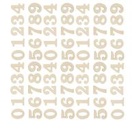 CLISPEED 100pcs Arabic Numbers Wooden Clock Numbers with Delicate Details Easy to Store Light Weight Khaki for School Crafts and Office Decor