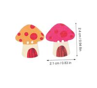 CLISPEED 100pcs Colorful Printed Mushroom Shaped Wooden Sewing Buttons with Double for Clothing Decoration Suits Hats Bags and Apparel Embellishment