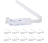 CLISPEED 100pcs Hospital Id Wristbands White PVC Identification Bands Adjustable Fit for Accurate Patient Identification Suitable for Hospital Use Adults and Elderly