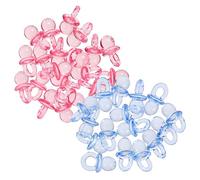 CLISPEED 100pcs Mini Acrylic Pacifiers Favors for Boy Shower Decorations Transparent Pink and Blue Unique Party Table Scatter and Cupcake Toppers Lovely Shower Gift Accents
