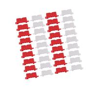 CLISPEED 100pcs Mini Construction Barricades and Roadblocks for Rc Drift Cars Realistic Racing Track Barriers with White and Red Traffic Signs Easy Setup for Road Safety Simulation and