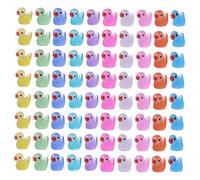 CLISPEED 100Pcs Mini Luminous Ducks Cute Tiny Resin Animal Figures for Garden Car and Dollhouse Decor for Micro Landscaping and Creative Ornaments Colors Total
