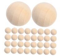 CLISPEED 100pcs No Hole Wood Beads Unfinished Natural Wooden Balls for DIY Crafts Painting Engraving Projects Wooden Rounds with Rustic Texture for Handmade Decorations