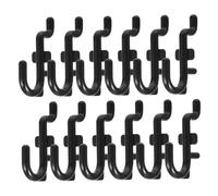 CLISPEED 100pcs Peg Board Hook Basket Display Pegboard Hooks Utility Storage Holders Home Tool Holders Black Plastic