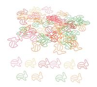 CLISPEED 100pcs Rabbit Shaped Paperclips Metal Decorative Bookmark Clips Multipurpose File Organizer and Journal Notebook Clips Cute Animal Design for School Office