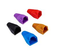 CLISPEED 100pcs Rj45 Network Cable Boots Cap 0.6-0.65mm Plastic Connect Plug Cover for Ethernet Cable Protection Suitable for Computer and Network Installation Random Style