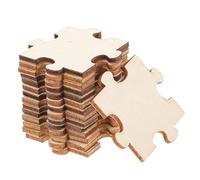 CLISPEED 100pcs Wooden Puzzle Pieces DIY Blank Puzzles for Kids and Adults Unfinished Wood Jigsaw Crafts Art Projects Painting Supplies