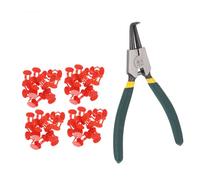 CLISPEED 101PCS Pinless Peepers Chicken Spectacles Set with Alloy Steel Pliers Pecking Chick Eye Masks for Rooster and Poultry Small for Easy Storage and Safe Use
