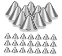 CLISPEED 10mm Acrylic Cone Spike Studs for Clothing, 100pcs Silver Rivets for DIY Garments, Bags, Shoes Embellishment, Hand-Sewn Craft Accessories
