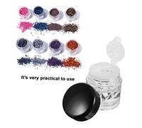 CLISPEED 10pcs 3ml Sub Packaging Bottles and Concealer Powder Storage Bottles Black Caps and 12-hole Inner Plugs for Loose Powder Travel Use