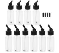 CLISPEED 10pcs Airbrush Paint Bottles for Airbrush with 60ml Capacity, Plastic Reusable Bottles with Adapter Caps for On-the-go Artist Applications and Creative Projects