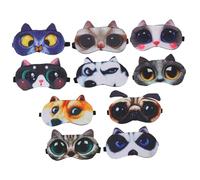 CLISPEED 10Pcs Assorted Color Animal Eye Masks Multifunctional Breathable Sleeping Eye Cover for Travel Comfortable Light Blocking Eye Patches for Home Camping and Sharing