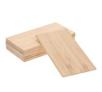 CLISPEED 10pcs Bamboo Rectangular Cutouts for DIY Crafts with Sturdy Smooth Surface for Engraving Blanks and Unique DIY Tags in Khaki Colour and Anniversary