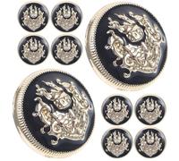 CLISPEED 10pcs Black Alloy Brass Buttons Sew-on Versatile Sewing Buttons for Coats and Suits Easy Hand Sewing Clothing Embellishment Suitable for Shop Or Shopping Mall