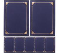 CLISPEED 10pcs Blue Certificate Paper Covers with Foil Edge, Paper Document Holders for Award Ceremonies, Convenient to Use and Carry, Classic and Simple Design