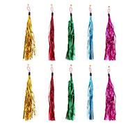 CLISPEED 10pcs Cat Replacement Tassel Heads with Bell, Interactive Cat Wand Refill for Indoor Kitten Play, Colorful Noise-making Spare Stick Accessories Random Color