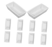 CLISPEED 10pcs Ceramic Weigh Boats Lab Dishes High Temperature Resistant Burning Holders Large Capacity Crucible Storage for Laboratory Use