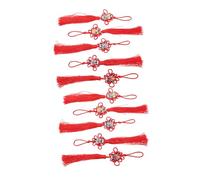 CLISPEED 10Pcs Chinese Knot Car Hanging Ornaments Tassel Key Pendants Symmetrical Design for Vehicle Decoration and Cultural Souvenir Random Color