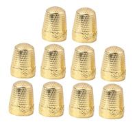 CLISPEED 10Pcs Copper Thimble for Embroidery Sewing Finger Protection Thick Finger Covers with Opening Vintage Style for Dressmakers and DIY Crafts