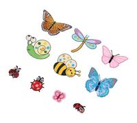 CLISPEED 10pcs Embroidery Applique Patches for Clothes and Bags, Fabric Sewing Patches with Vivid Appearance and Easy Decoration, for Covering Stains and DIY Garment Repair