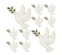 CLISPEED 10pcs Lapel Pins Metal Lapel Badge Elegant Polished Zinc Alloy Versatile Accessory Shine Women Formal Occasions White Dove Bird Scarf Brooch