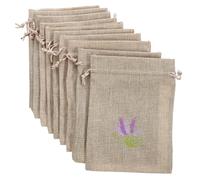 CLISPEED 10pcs Linen Drawstring Sachet Bags Refillable for Dried Lavender Storage Reusable Muslin Burlap Pouches with Elegant Design for Jewelry and Home Fragrance