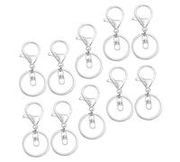 CLISPEED 10pcs Metal Lobster Clasp Keychain Clips Key Rings for Car Keys DIY Crafting Accessories for Bags and Personal Use