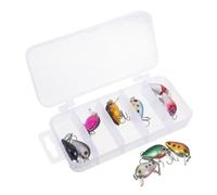 CLISPEED 10pcs Mini Crankbait Fishing Lures Hard Plastic Artificial Baits with Triple Hooks for Bass Trout Pike Freshwater Lakes Streams Portable Fishing Tackle Box