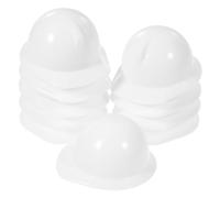 CLISPEED 10Pcs Mini Plastic Construction Helmets for Dolls and Pets White Safety Caps for Doll Dress Up Cake and Bottle Topper Decorations Creative Accessories for Birthday Party