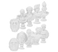 CLISPEED 10pcs Miniature Greek Plaster Bust Sculptures Compact Figurine Ornaments for Desktop Decoration Art Studio Painting Practice Home Decor