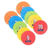 CLISPEED 10pcs Numbered Floor Markers 1-10 round Spot Markers for Soccer Training, Multi-function Pp Material Discs, Easy to Clean, for Sports Competitions and Team Activities Random Color