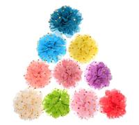 CLISPEED 10pcs Pet Collar Accessory Flower Small Dog Collar Flower Detachable Multioccasion Use Lightweight Cloth Charming Dot Pattern for Special Events Pet Owners Assorted style