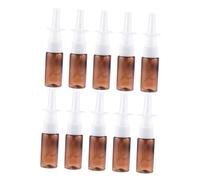 CLISPEED 10pcs Pet Plastic Spray Bottles Brown Nose Atomizer Lightweight Refillable Mist Sprayer for Travel Precision Dosing Portable Nasal Spray Container