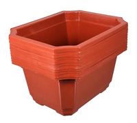 CLISPEED 10Pcs Rectangular Plastic Bonsai Pot Flower Planting Container 10.02X7.86X5.11In Stable Planter Suitable for Balcony and Indoor Gardening