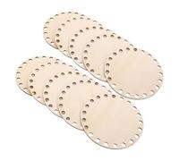 CLISPEED 10pcs Round Wooden Bag Bottom for Crochet Basket Base DIY Weaving Supplies Multipurpose Wood Base for Knitting and Crafting Home Decoration