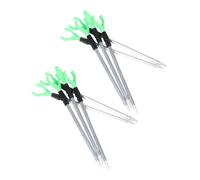 CLISPEED 10pcs Telescopic Fishing Rod Holders Made of Sturdy Aluminum Alloy and Plastic, Compact Adjustable Sea Fishing Rod Support Stands for Outdoor Beach and Marine Use