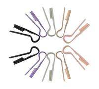 CLISPEED 10Pcs V-Shaped Hair Straightening Comb Set, Double-Sided Anti-Static Styling Brushes for Women, Multi-Color Clamp Hair Combs for Home and Travel Use