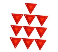 CLISPEED 10pcs Vehicle Reflective Triangle Boards Rear Marker Signs Strong Weather Resistant Car Warning Reflectors with Honeycomb Directional Reflection for Trucks and Trailers